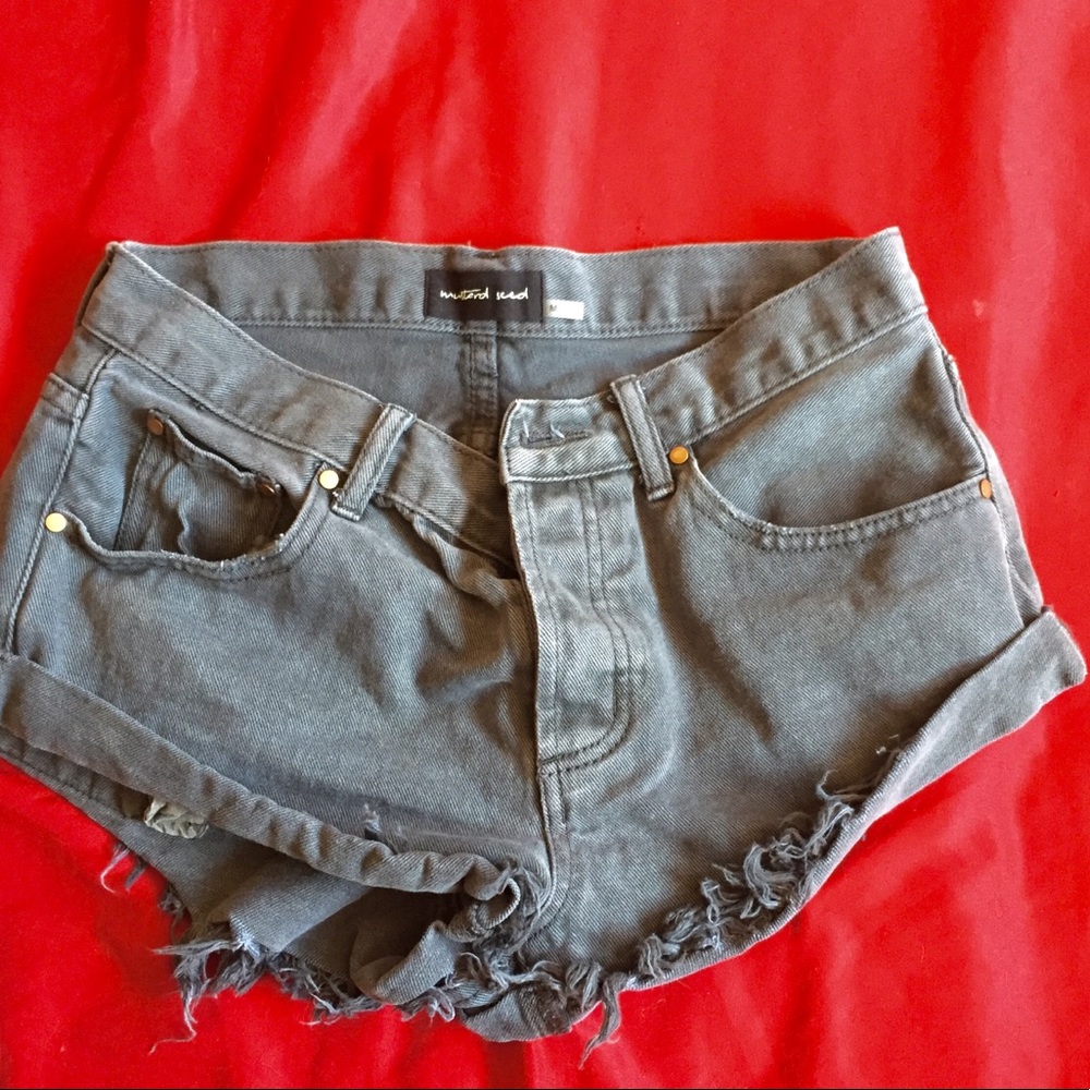 Gray high waisted shorts